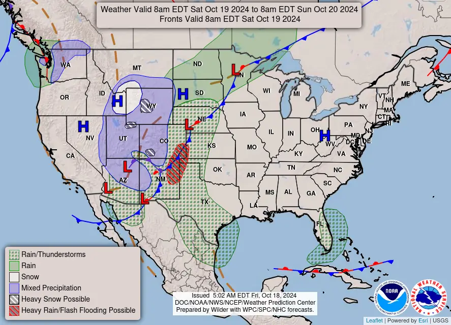 us forecast chart octrober 19 - 20