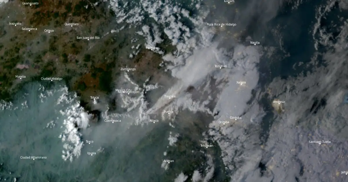 volcanic ash rising from popocatepetl volcano at 2300 utc on october 25 2024 goes-east satellite image f