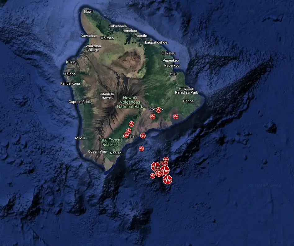 Earthquake swarm near Kamaʻehuakanaloa (Lōʻihi) volcano, Hawaii november 2024 bg