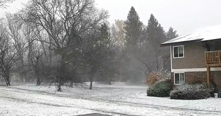 First snow cover of the season at Madison, Wisconsin
