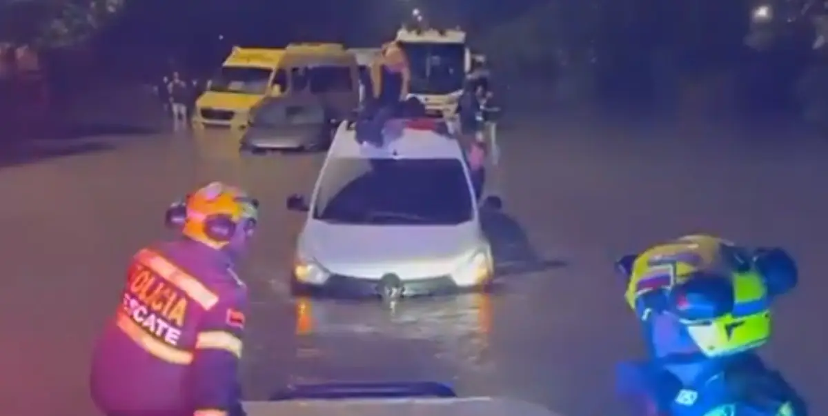 Heavy rain floods Bogota, trapping vehicles and people, Columbia november 6 2024