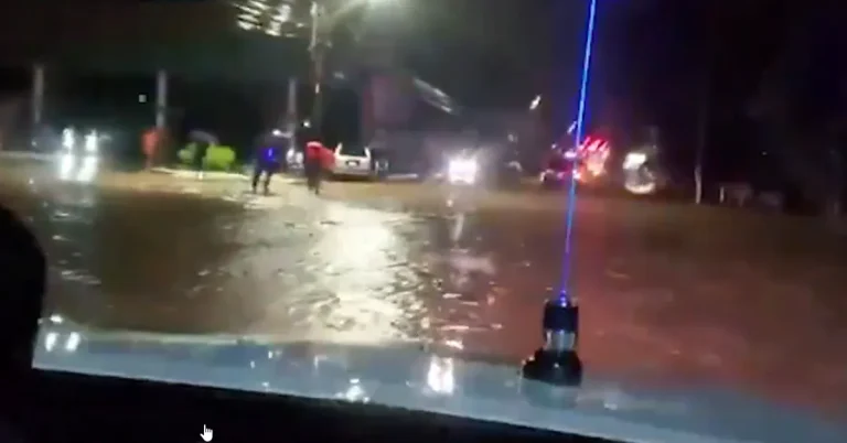 Streets submerged by floodwaters after heavy rains triggered by Tropical Storm "Sara"