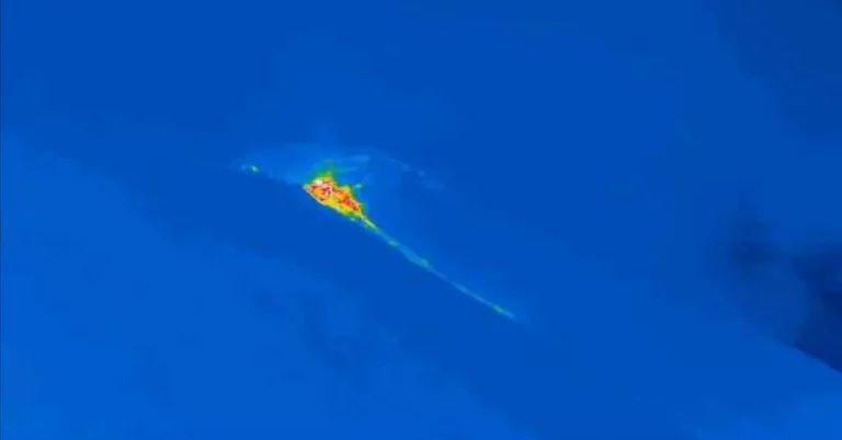 Stromboli eruption lava flow reaches coastline amid intensified activity, Italy, November 8, 2024