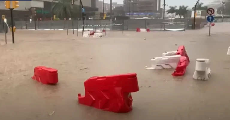 Submerged streets in Malaga after floods triggered by DANA