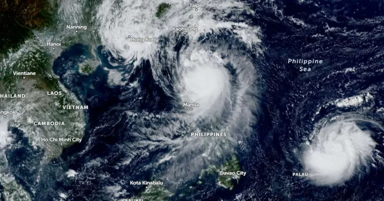 Typhoon Usagi making Landfall over Baggao, Cagayan in Philippines.