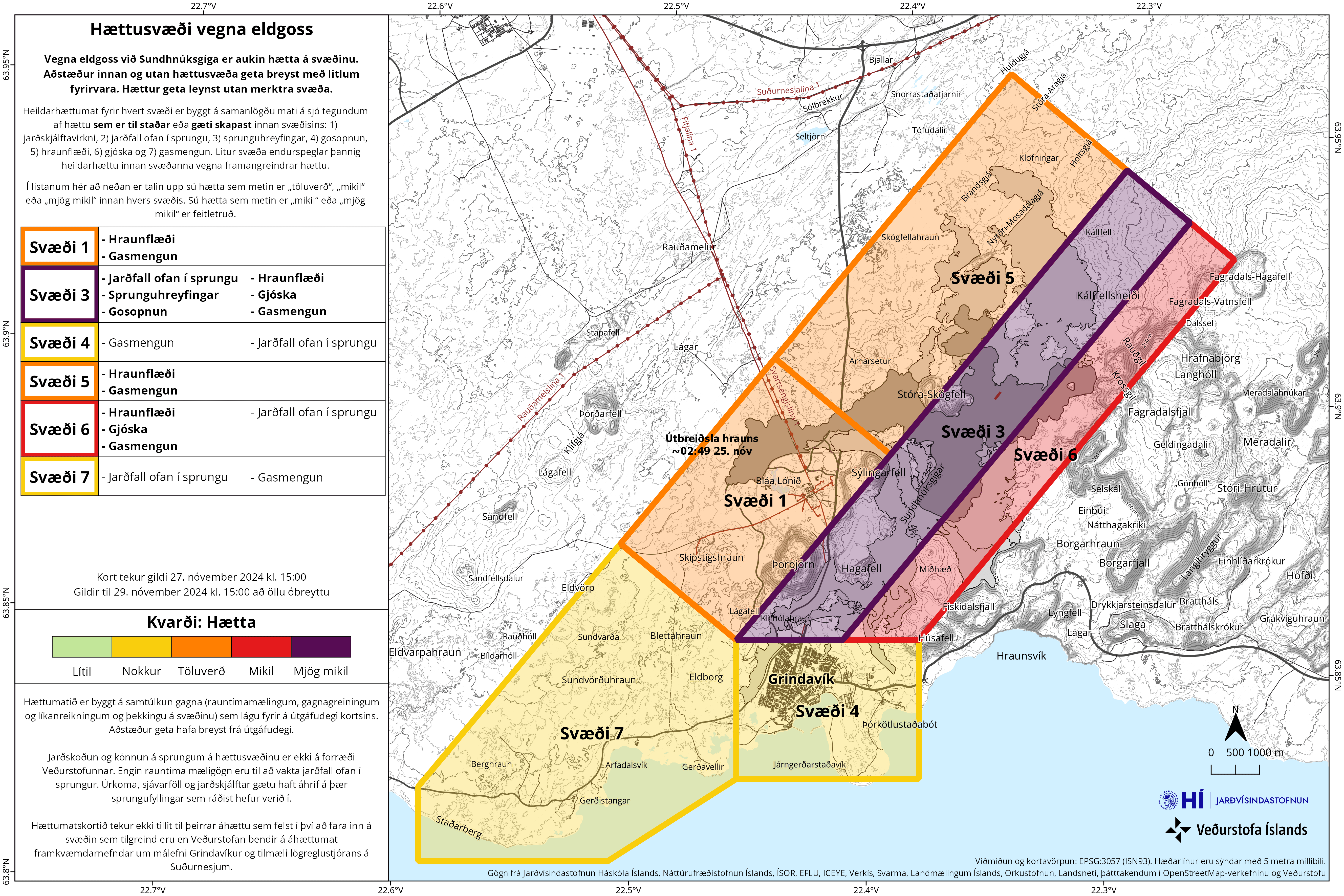 Hazard map for the Reykjanes Peninsula