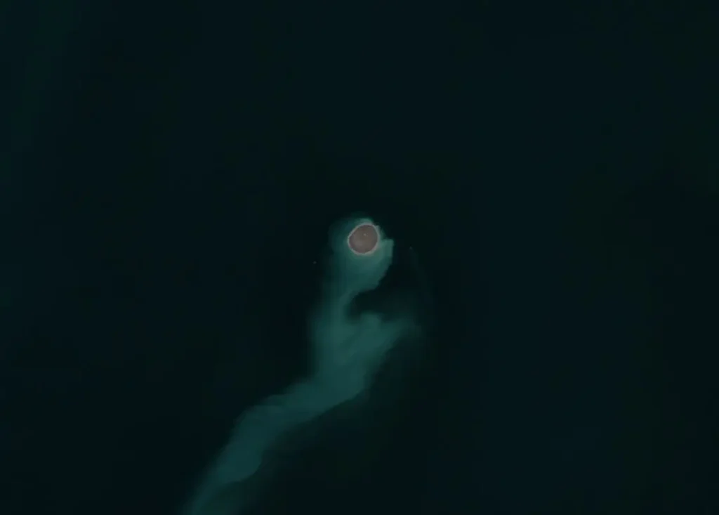 kumani bank mud volcano ghost island sentinel-2 satellite image acquired on february 14 2023