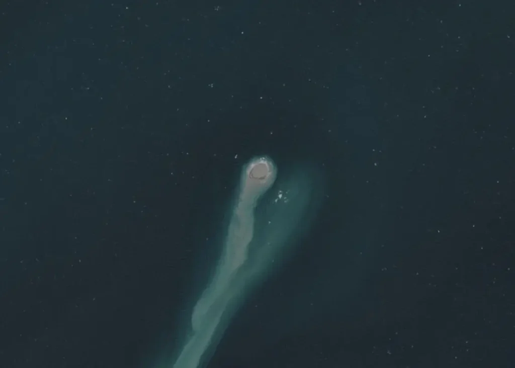 kumani bank mud volcano ghost island sentinel-2 satellite image acquired on july 29 2023