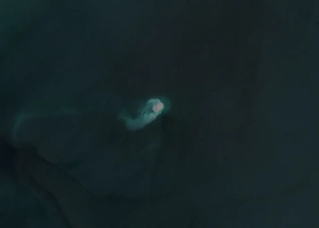 kumani bank mud volcano ghost island sentinel-2 satellite image acquired on july 3 2024