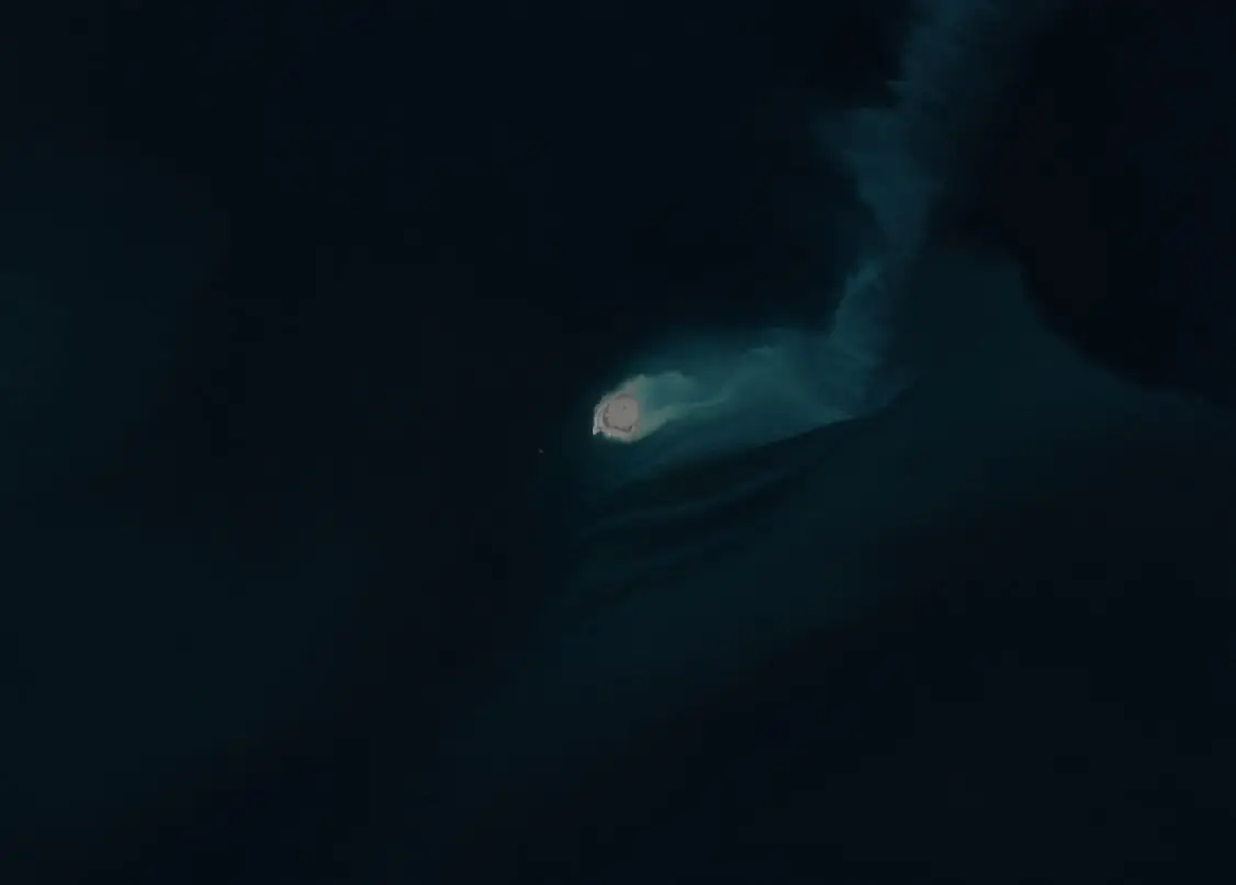 kumani bank mud volcano ghost island sentinel-2 satellite image acquired on october 7 2023