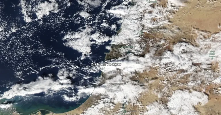 nasa terra modis satellite image over zikhron ya'akov israel on november 19 2024