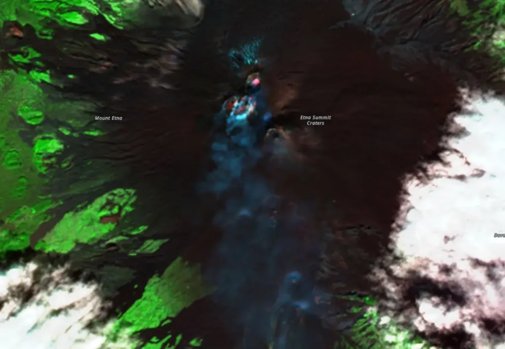 satellite image of etna volcano november 4 2024 swir