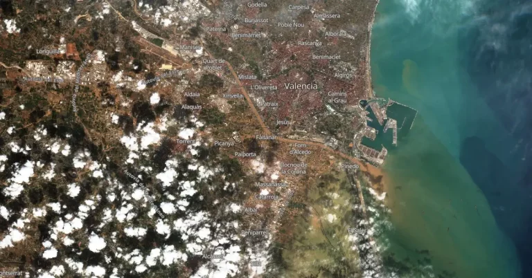 satellite image of valencia after severe floods spain october 2024