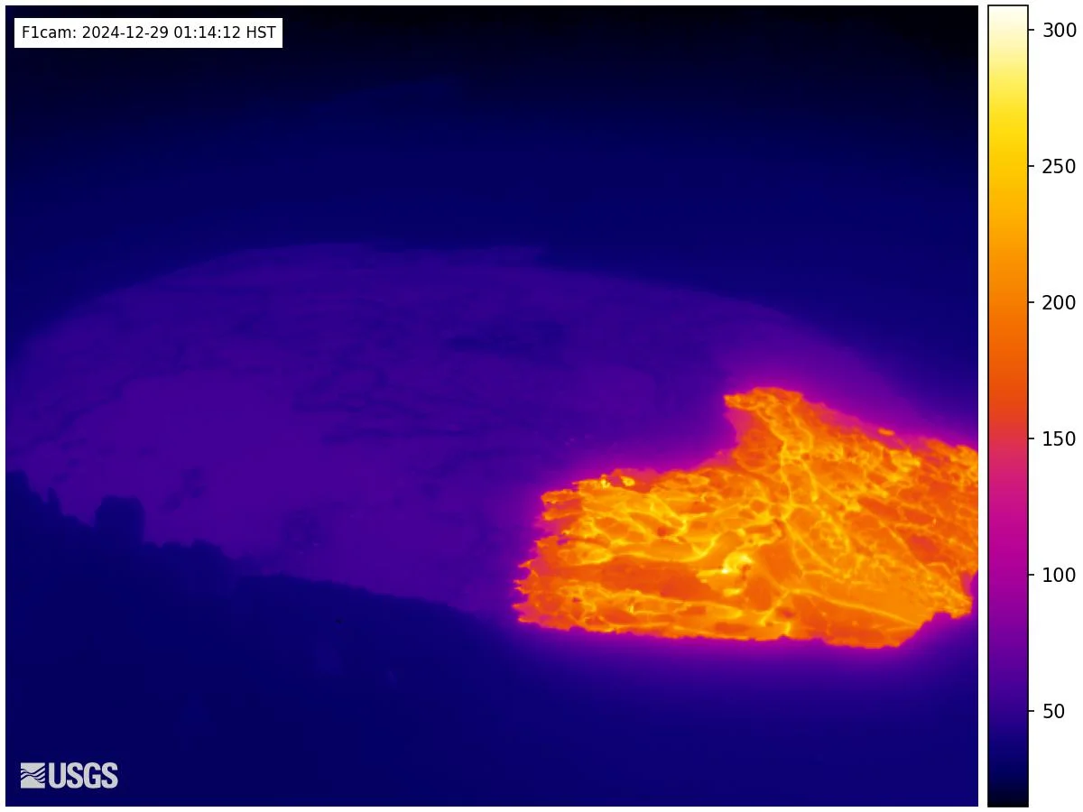 Thermal Image of Halemaʻumaʻu on December 29