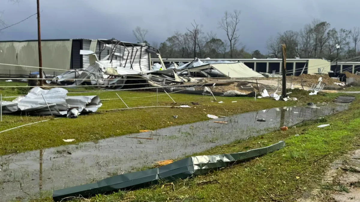 Structures damaged in Montgomery County due to a Tornado