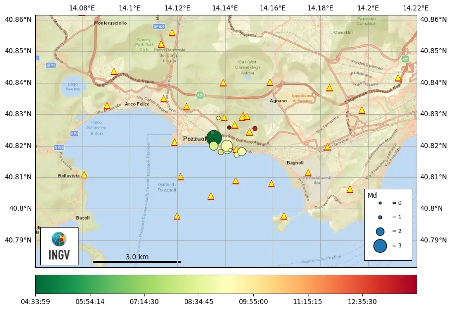campi flegrei earthquake swarm december 6 2024 ingv