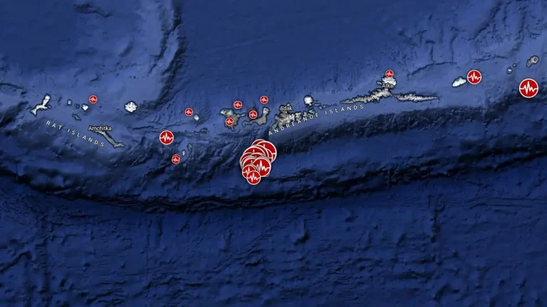 earthquake swarm alaska december 8 - 9 2024 location map f