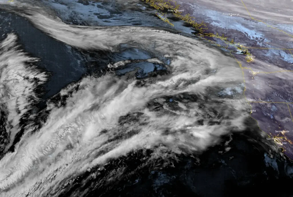 goes west satellite image west coast us pacific ocean 1050 utc on december 17 2024