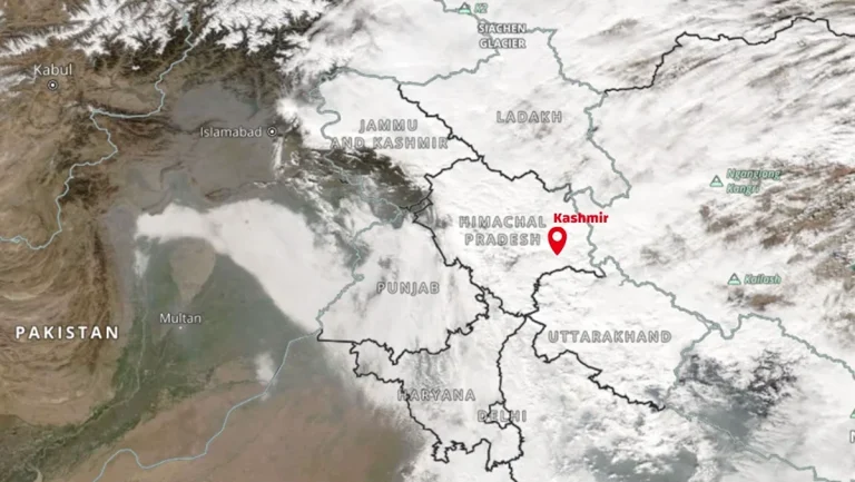 Satellite view of Kashmir