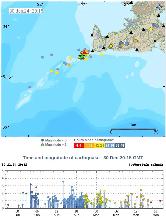 reykjanes ridge earthquakes 24 hours dec 30 2024 2015z
