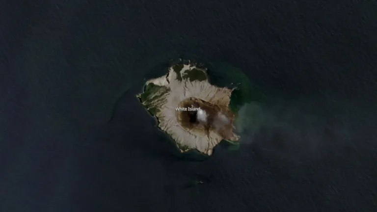 satellite image of white island volcano on december 10 2024