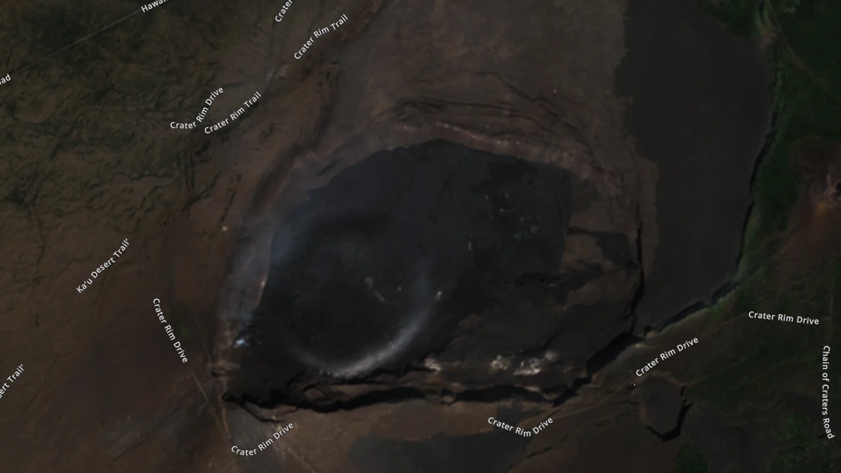 Satellite image of Kīlauea Volcano using Copernicus sentinel data