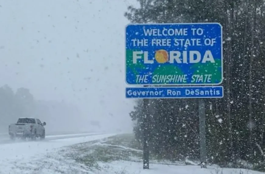 Heavy snow and high winds shut down Pensacola Bay Bridge and I-10 in Escambia County, Florida