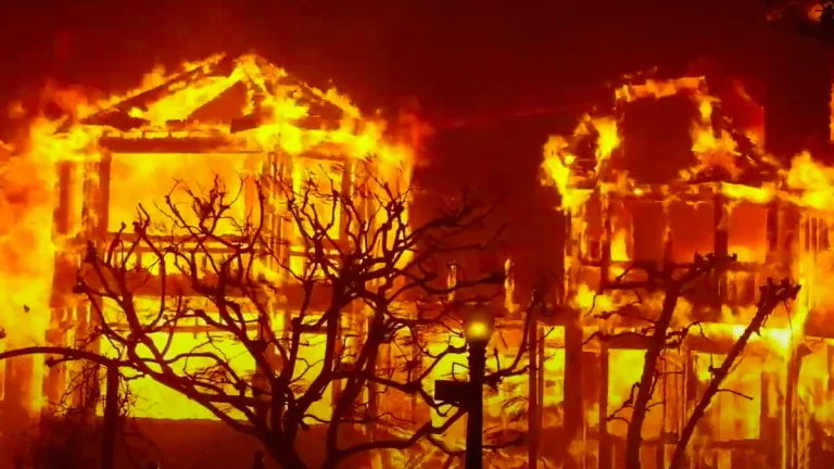 Home burning due the to the Palisades fire.