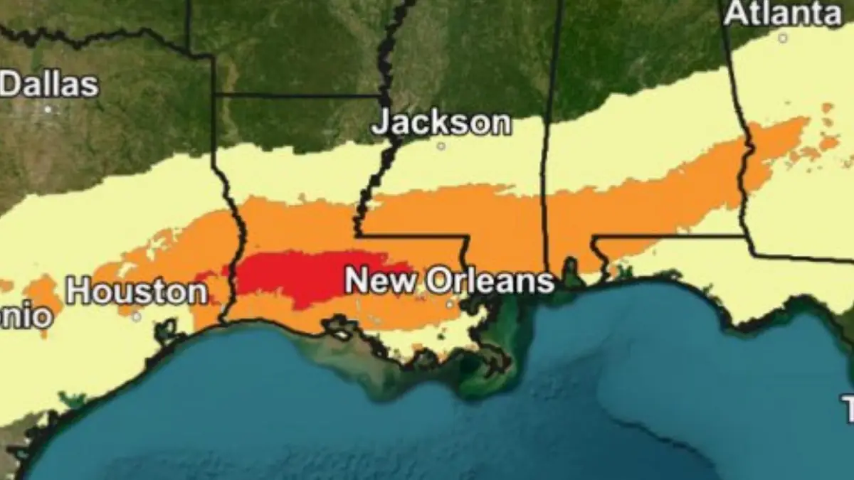 Rare winter storm to impact Gulf Coast with heavy snow and disruptive ice January 20 - 22 2025