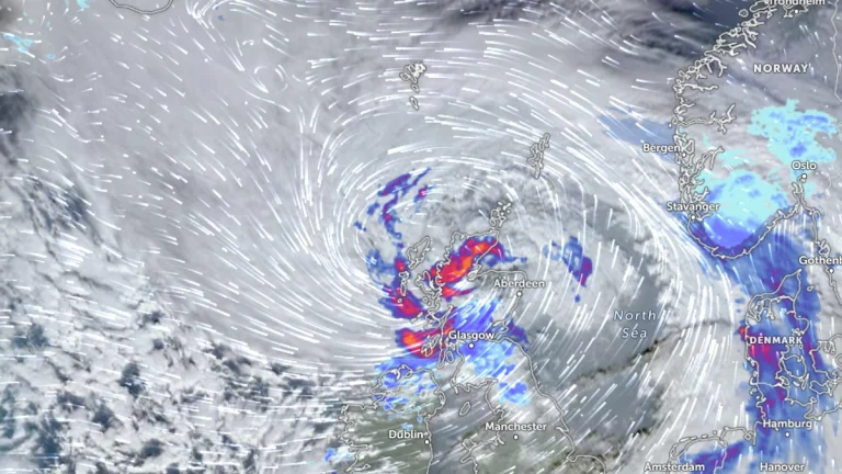 Satellite image of Storm Eowyn
