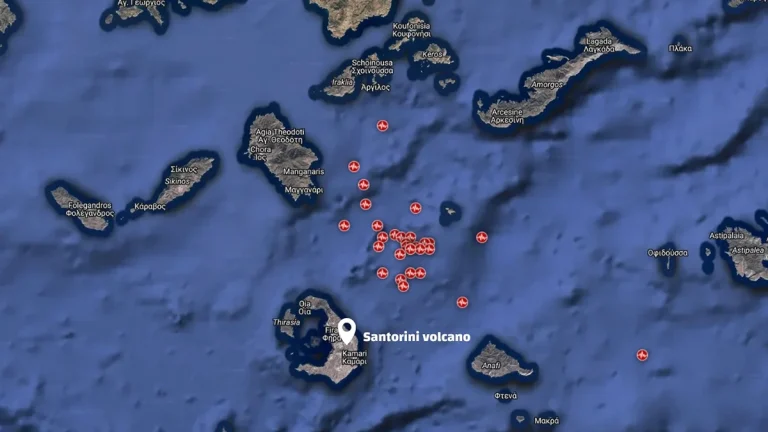 Earthquakes on January 30, 2025, near Santorini volcano.