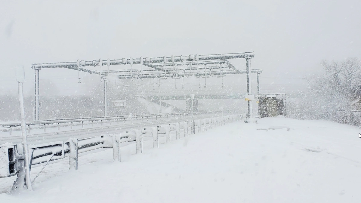 Snow covered roads in New York on Thursday, January 2, 2024.