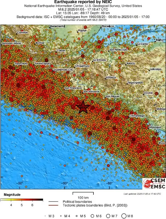 el salvador m6.2 earthquake january 5 2025 emsc rs