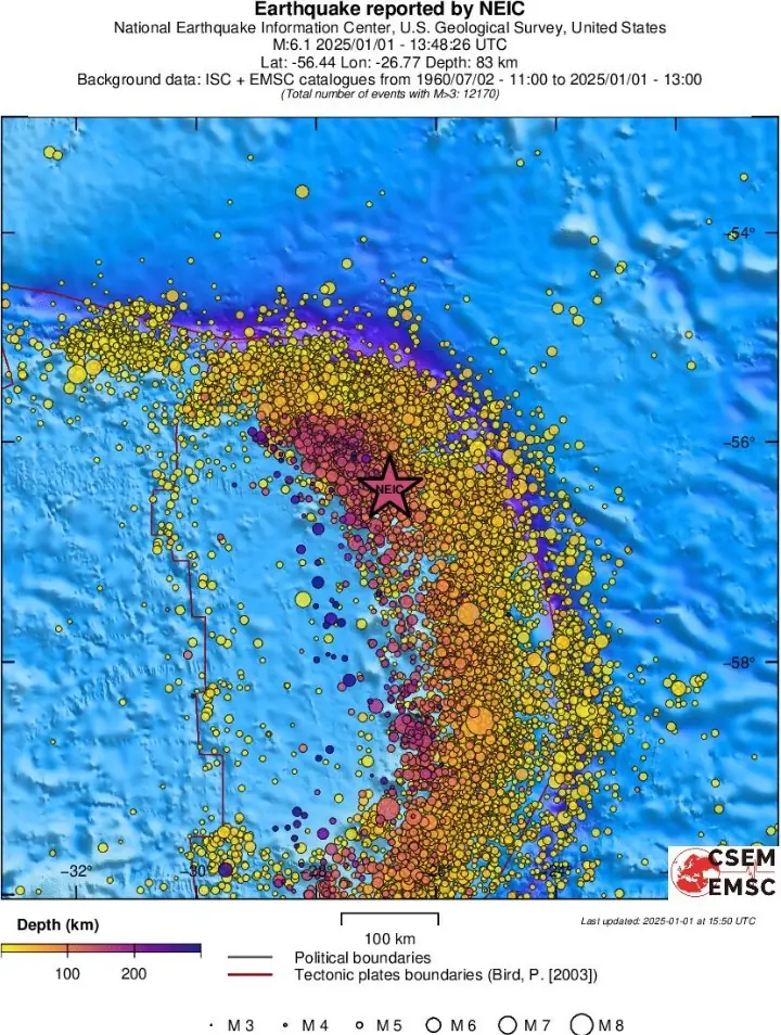 south sandwich islands region m6.1 earthquake january 1 2025 emsc rs