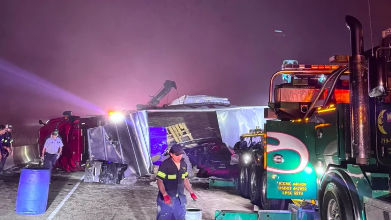 Accident on Interstate 55 at milemarker 13.8 on Friday, February 7, 2025 Image credit: Louisiana State Police.