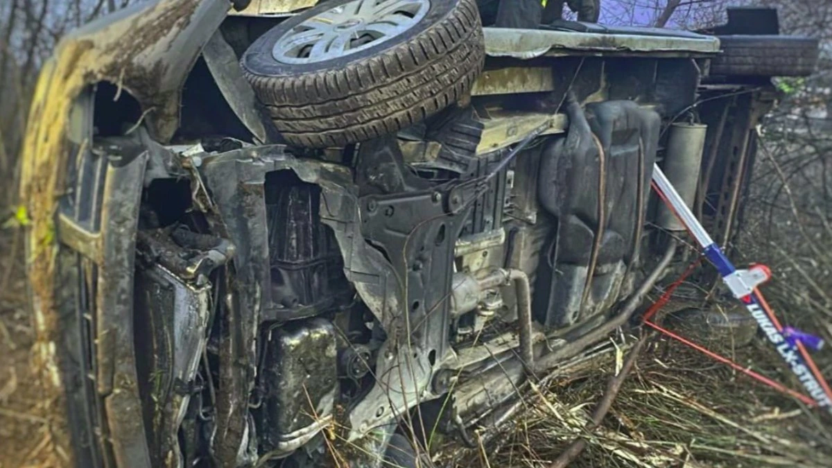 Car wrecked by the floods in Italy
