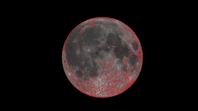 LROC map of lunar craters on Moon
