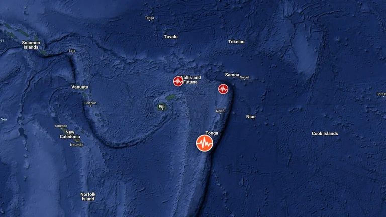 M6.0 earthquake south of the Fiji Islands