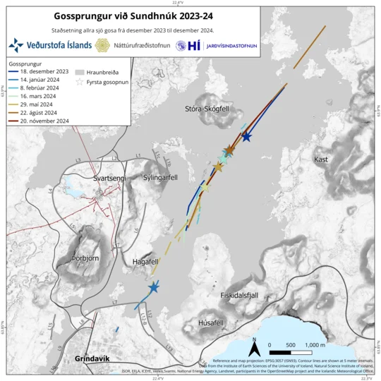 Map shows the location of the first vent (star)