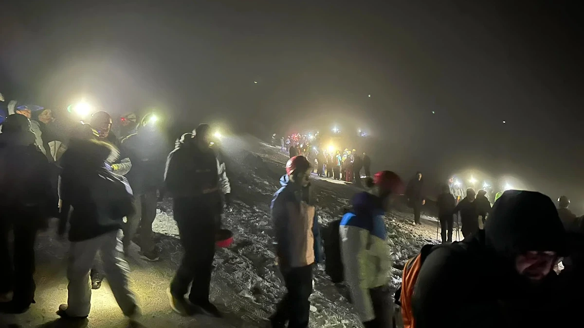 Massive crowd at Etna, Italy on February 17, 2025