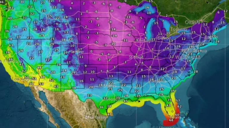 Minimum temperature forecast for Friday, February 21, 2025.
