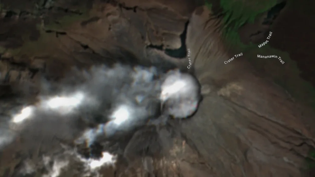 Satellite image of Kanlaon volcano on January 18, 2025