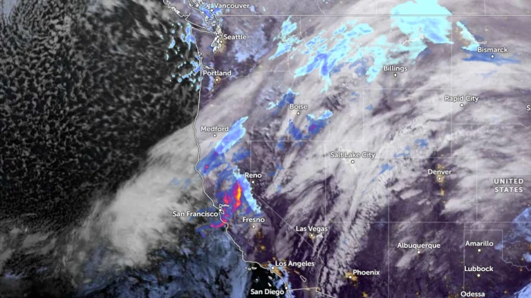 Satellite image of the long term atmospheric river.