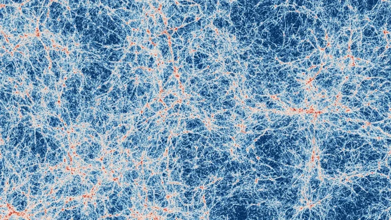 Simulation of a vast region of the Universe