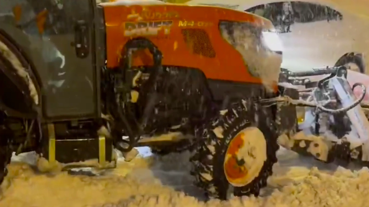 Tractor being used to remove snow off the streets of Toronto on Thursday, February 13, 2025.
