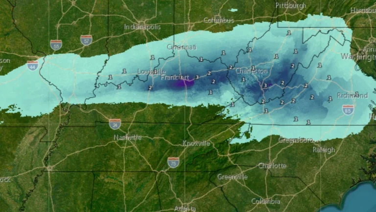 Winter storm snow forecast map