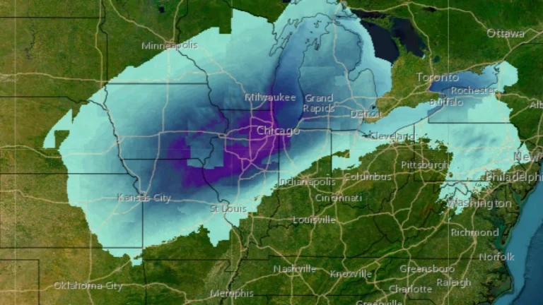 Winter storm snow forecast map for Chicago and rest of Illinois for Wednesday, February 12, 2025