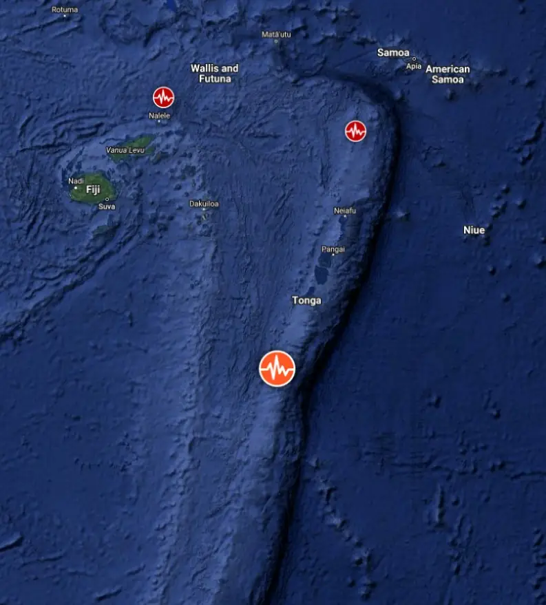 m6.0 south of fiji islands february 7 2025 location map