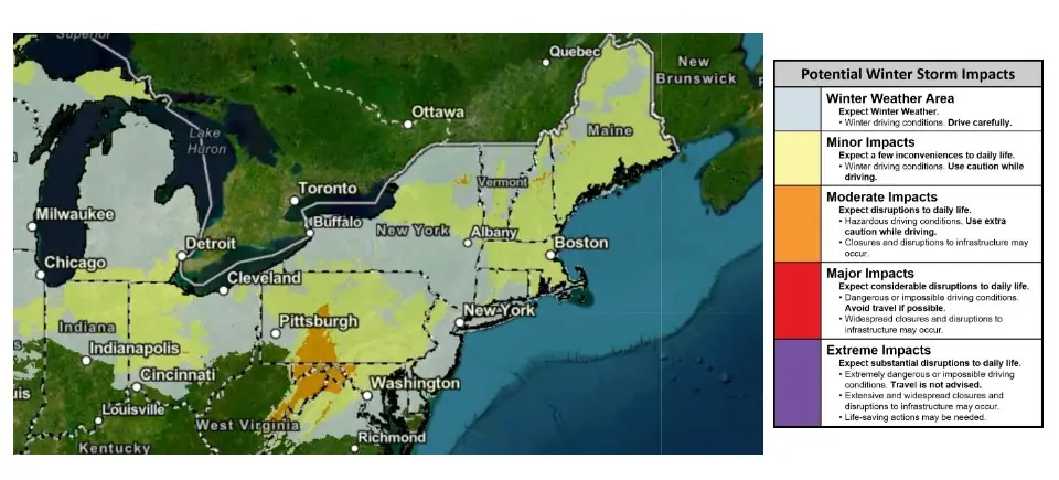 potential winter storm impacts feb 5 - 6 2025