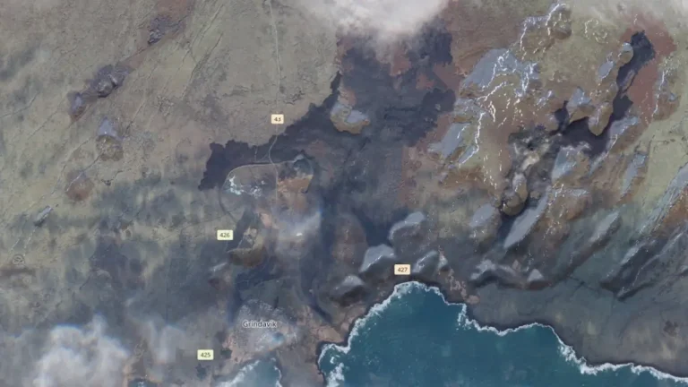 reykjanes lava field satellite image acquired february 15 2025 f
